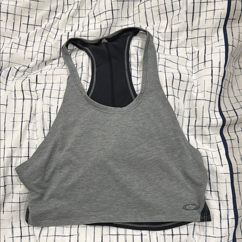 Oakley Women's Racerback Sports Tank in black & grey